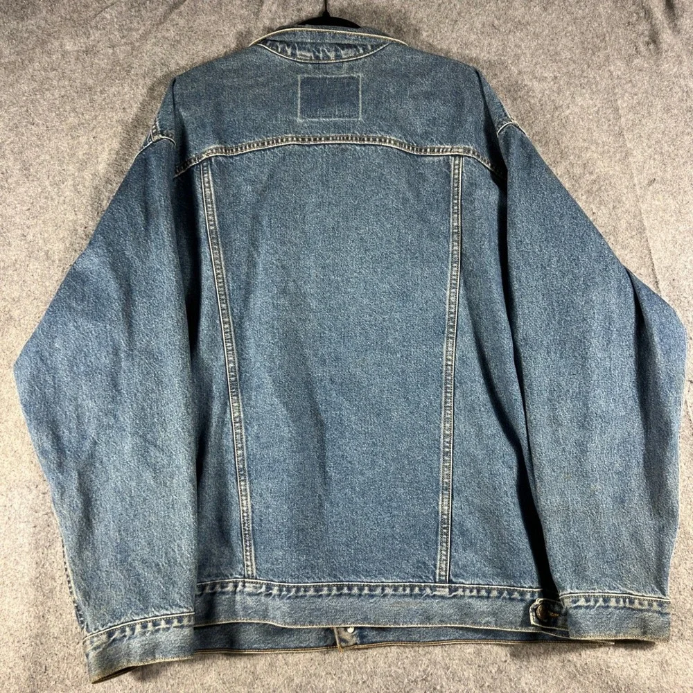 VINTAGE 90s Levis Jean Jacket Mens 2XL Blue Denim Button Up Streetwear Trucker - Picture 2 of 6